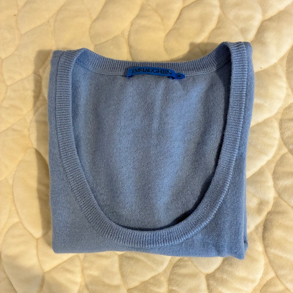 JMclaughlin Womens Sleeveless Sweater Knit Tank Top Blue Casual‎ Cotton Size M